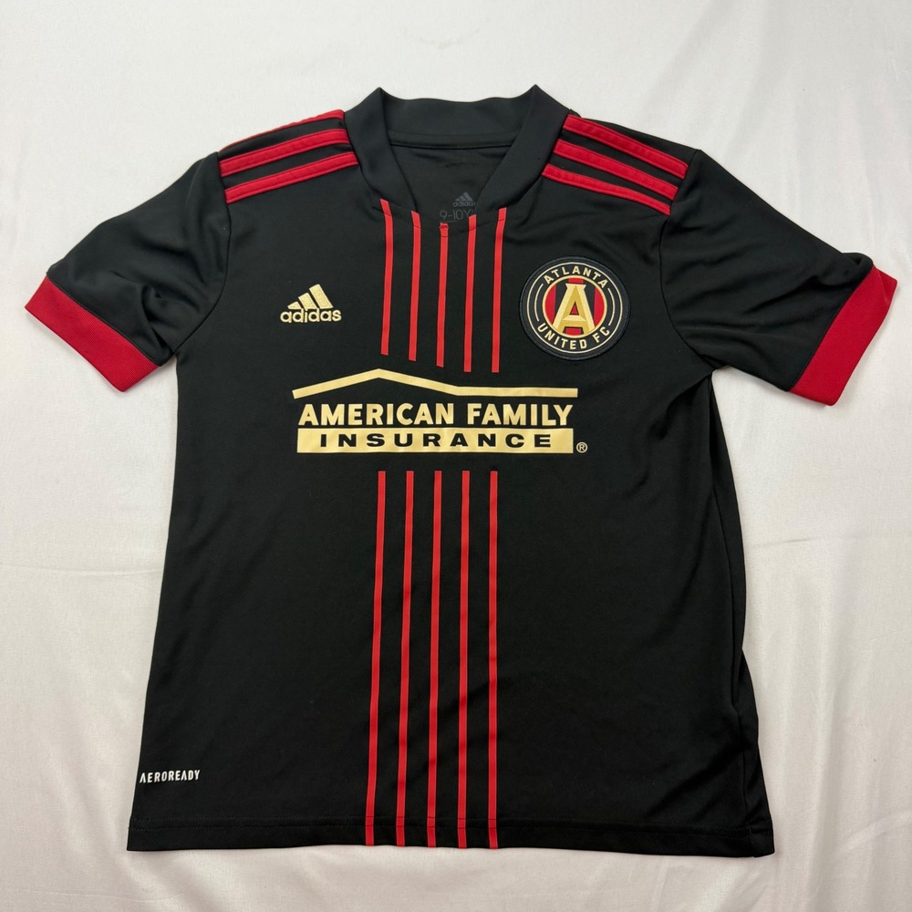 Adidas Soccer Jersey Kids S Black Atlanta United FC Aeroready Striped